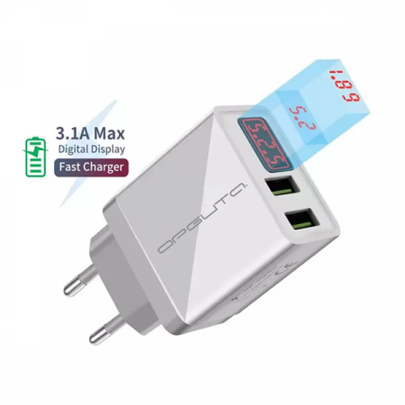 Зарядное устройство с USB 1 гн. Орбита (5v, 3000mA) + дисплей