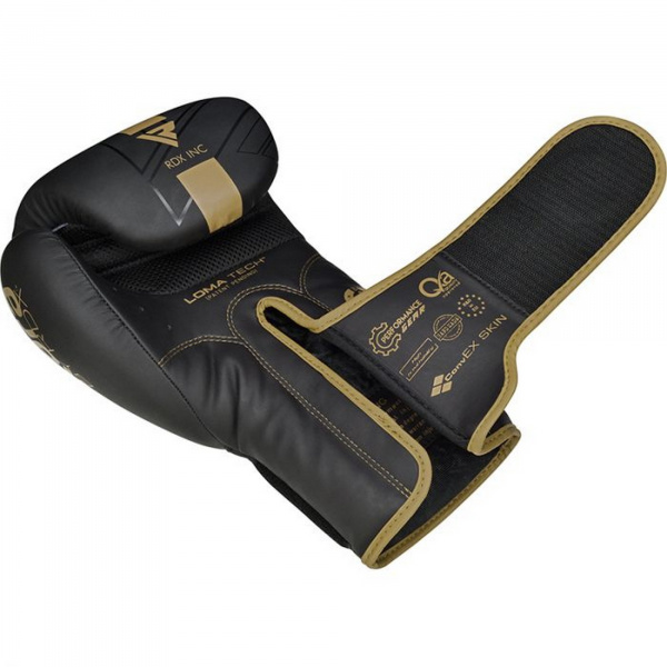 Перчатки тренировочные RDX F6 16oz черн/золот. мат. / BGR-F6MGL-16OZ