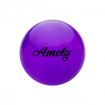 Мяч для х/г Amely AGB-102 15 см, фиолетовый, с блестками / 12867