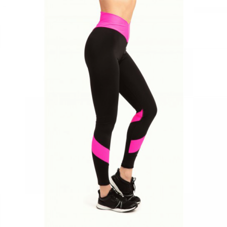 Леггинсы женские (М) Black and pink ribbon / LT19-005
