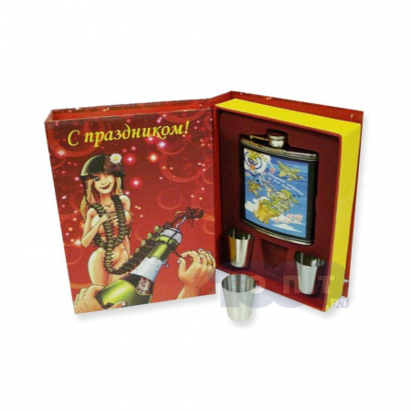 Набор подарочный Книга 5000Т \Фл.7oz+3рюмки