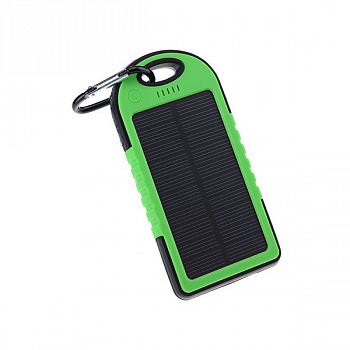 Заряд. устр-во Solar Power Bank 5000 mAh сеть+солн.батарея,2 usb вх., водонепрониц.+ фонар. / 700877