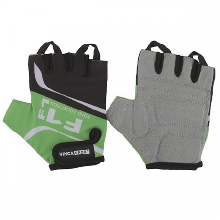 Перчатки велосипедные Vinca VG 924 black/green (S)