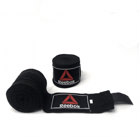 Бинт боксерский Reebok (х/б+эластан) черный 5 м / 1220