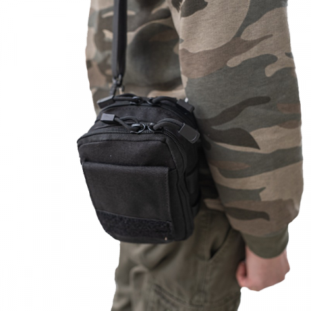 Подсумок с двумя отделениями на ремне P-01 black / rep-509-P-01black