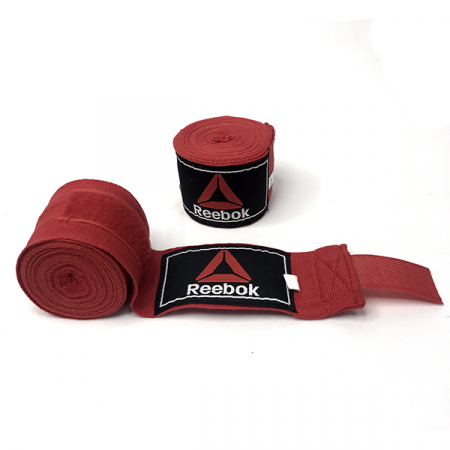 Бинт боксерский Reebok (х/б+эластан) красный 4 м / 1215