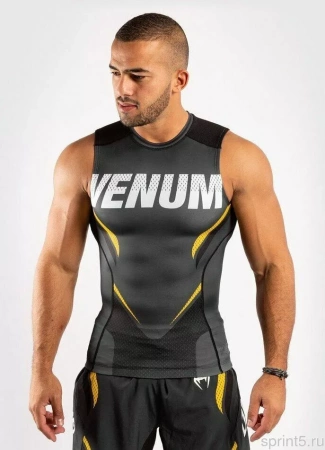 Майка тренировочная компрессионная Venum One FC Impact серо-желтый р-р M / 4577