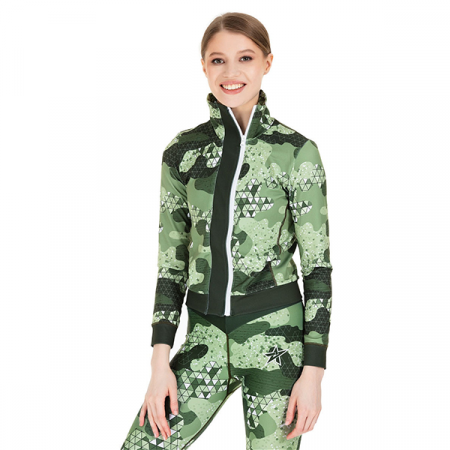 Толстовка женская для фитнеса Camouflage green р.S / Adski